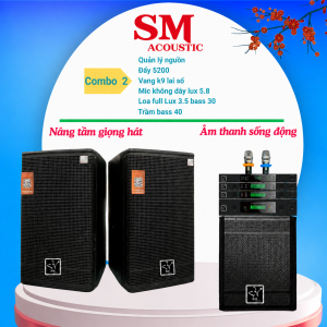Bộ Combo 4 Âm Thanh Cao Cấp Karaoke SM ACOUSTIC LUX 3.5 Bass 30